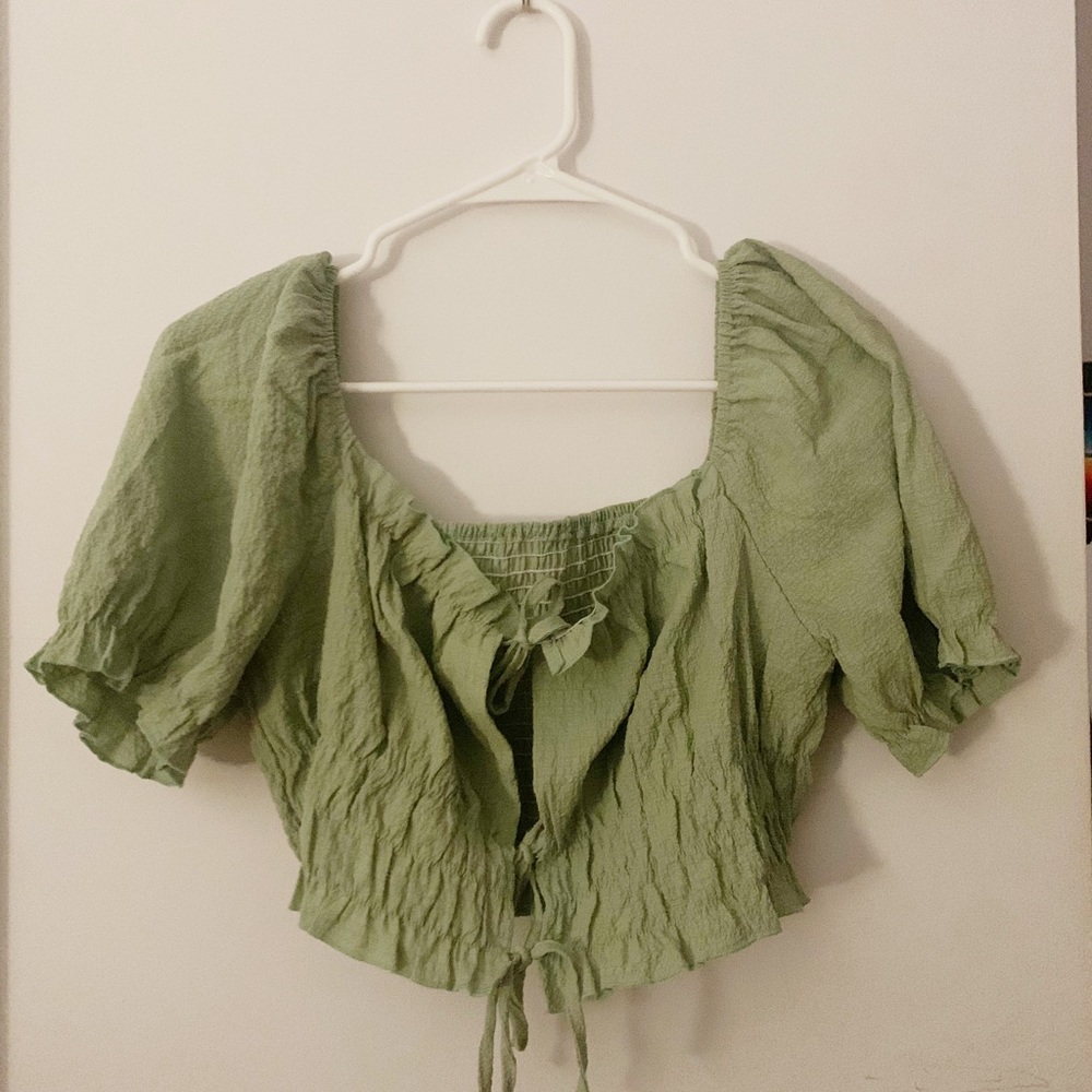 Cute green crop top